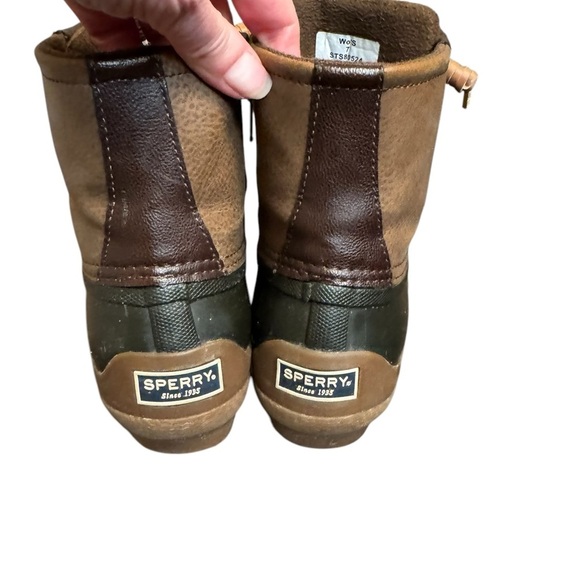 SPERRY SYREN GULF Women’s Duck Mid Boot SZ 7 Black Brown Keen Insert Topsider - Picture 15 of 17